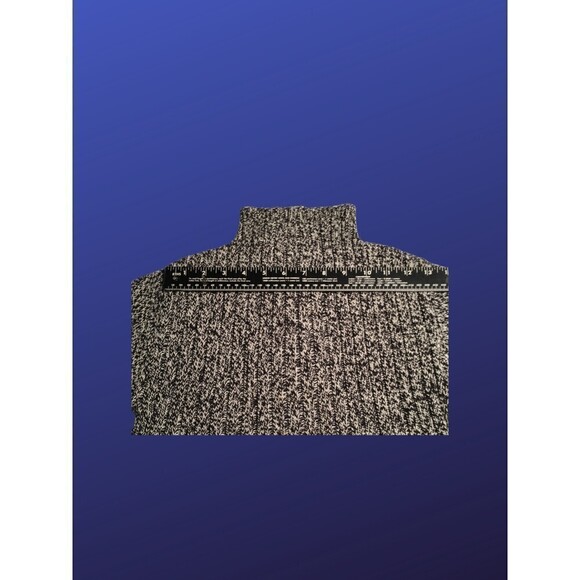 𝅺LIZ CLAIBORNE LIZ WEAR Mock Turtleneck Knit Sweater, BLACK/WHITE, Size XS, EUC - Picture 7 of 8